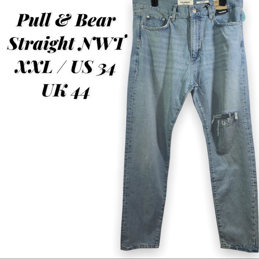 NWT Pull & Bear Denim Makers 34 distressed jeans